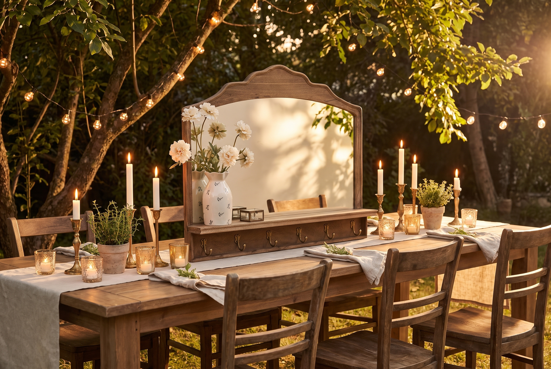 A simply set dining table