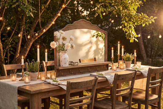 A simply set dining table