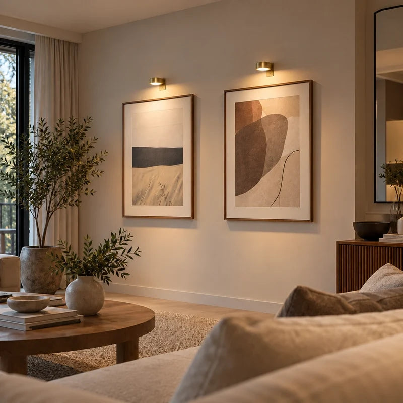 Orla cordless round art spotlight in gold