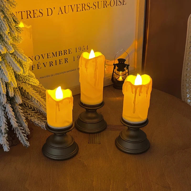 Wynn flameless LED taper candlesticks, set of 3