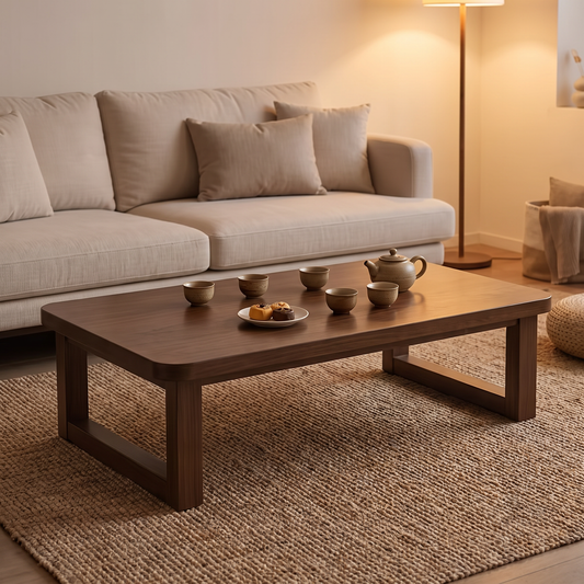 Aveline table styled with a ceramic tea set