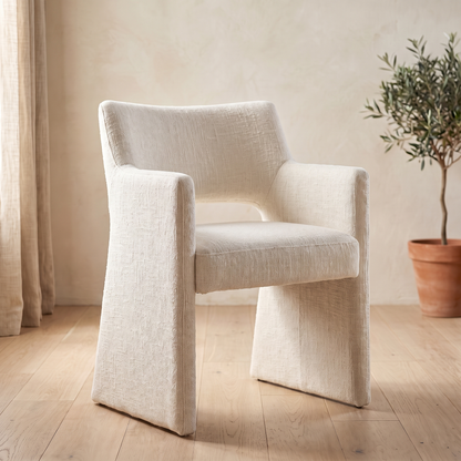 Odessi Dining Chair in off white fabric