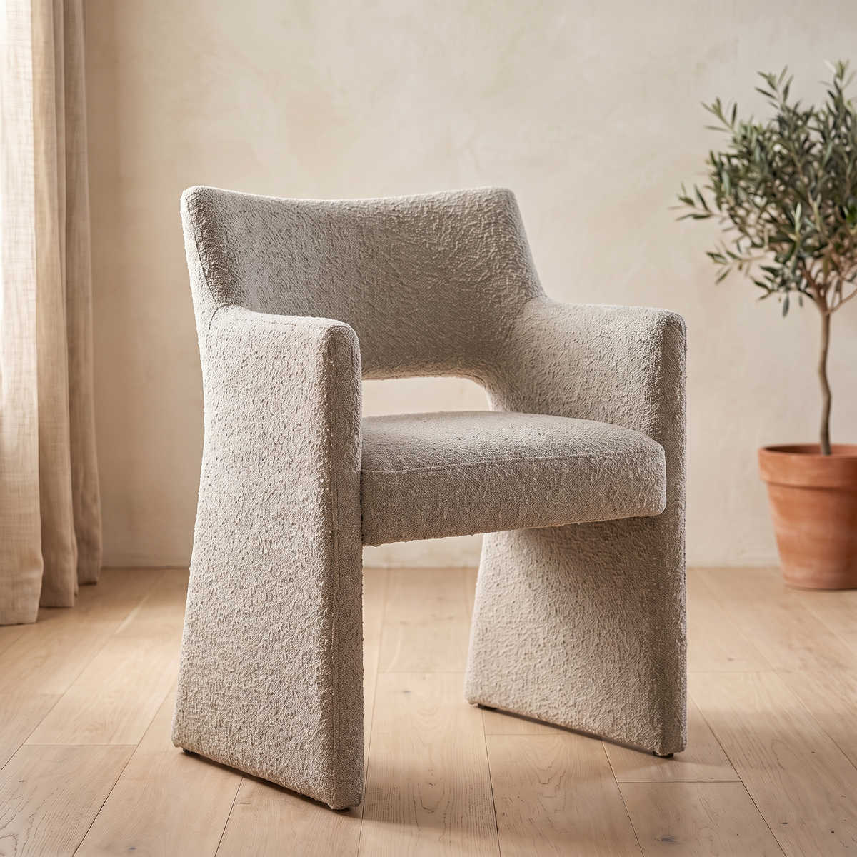 Odessi Dining Chair in greige fabric