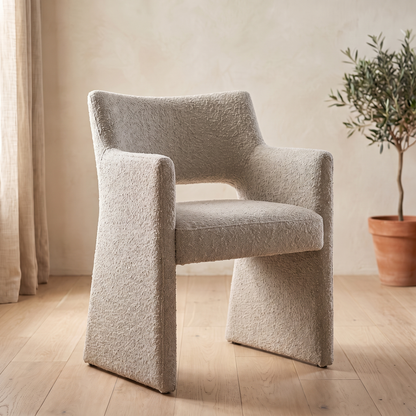 Odessi Dining Chair in greige fabric