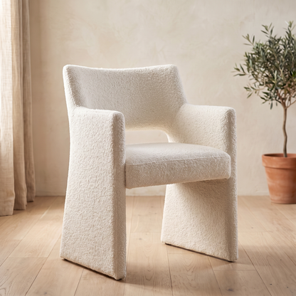 Odessi Dining Chair in off white boucle